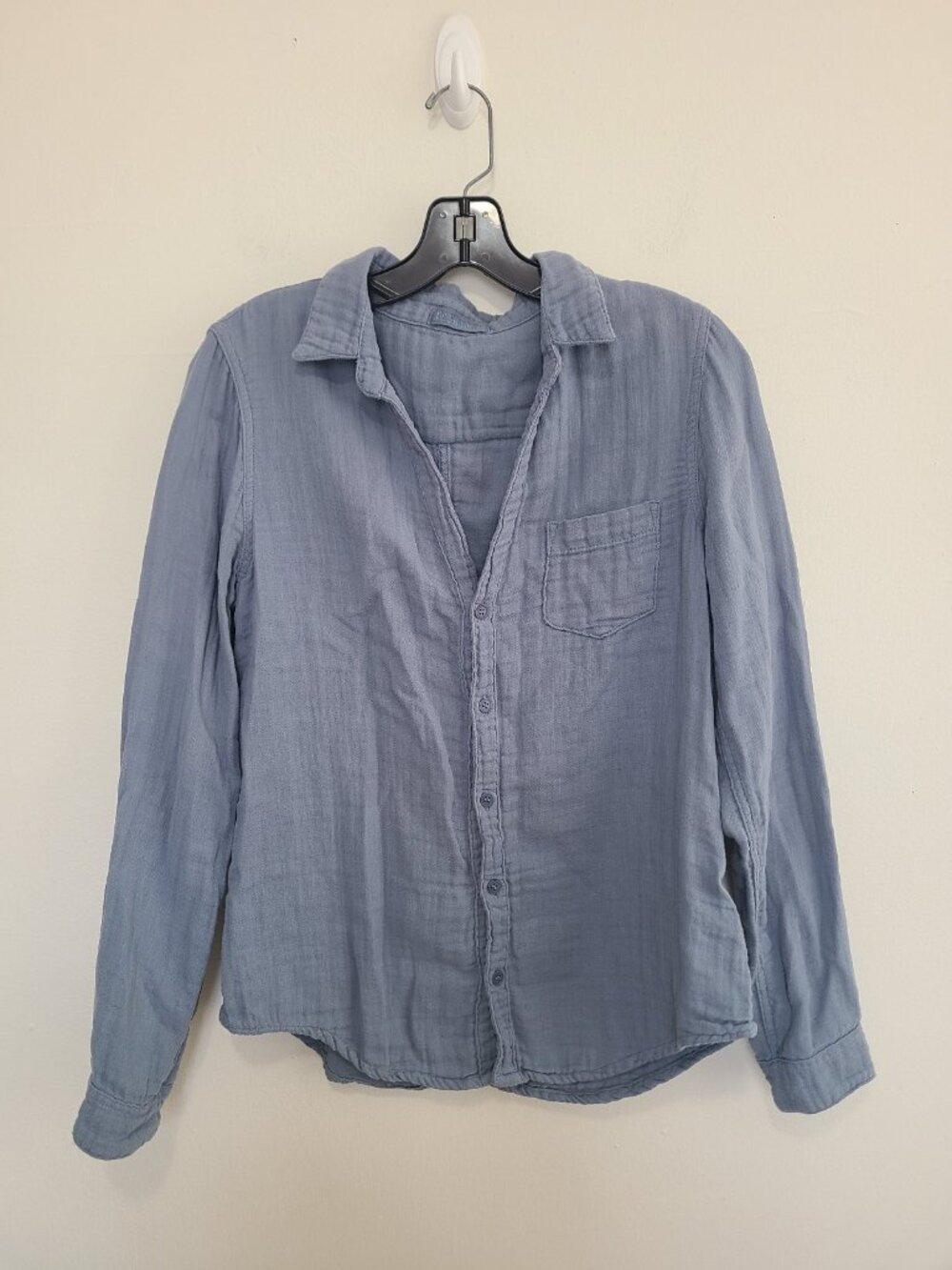 CP Shades Double Gauze Cotton Button Up Shirt Blue Womens size S
